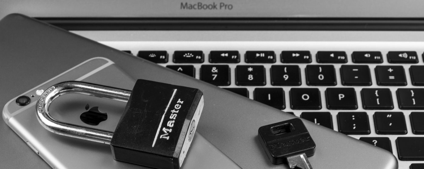 image of macbook pro, ipad, iphone with lock