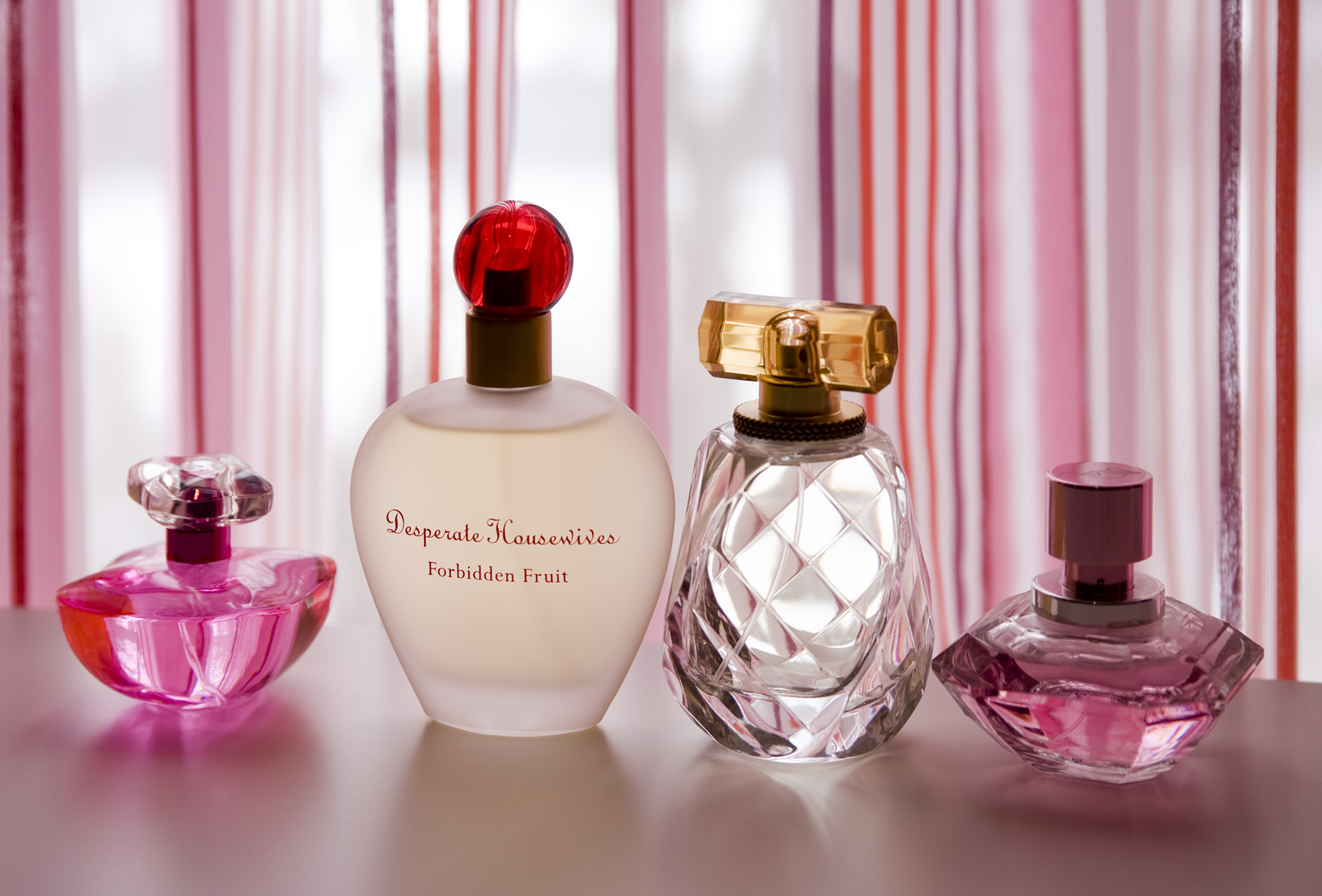 Pink perfume bottles